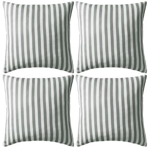 vidaXL Cojines para exterior a rayas 45x45 cm gris 4 unidades