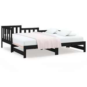 vidaXL Sof&aacute; cama extra&iacute;ble sin colch&oacute;n negro 90x190 cm