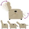 vidaXL Sillón de masaje reclinable de tela crema