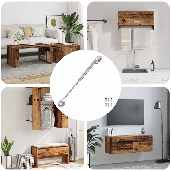 vidaXL Resorte de Gas Hidr&aacute;ulico 12 pcs Plateado 280 x 17 x 16 mm