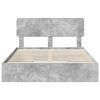 vidaXL Cama con almacenamiento con cabecera Gris Concreto 140 x 190 cm