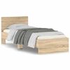 vidaXL Estructura cama con cabecero sin colch&oacute;n roble Sonoma 90x200 cm