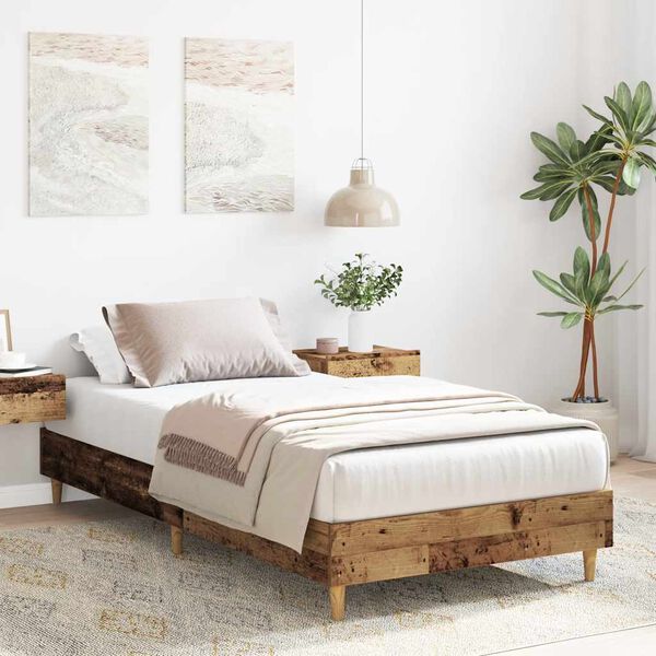 vidaXL Estructura de cama sin colch&oacute;n madera vieja 75x190 cm madera