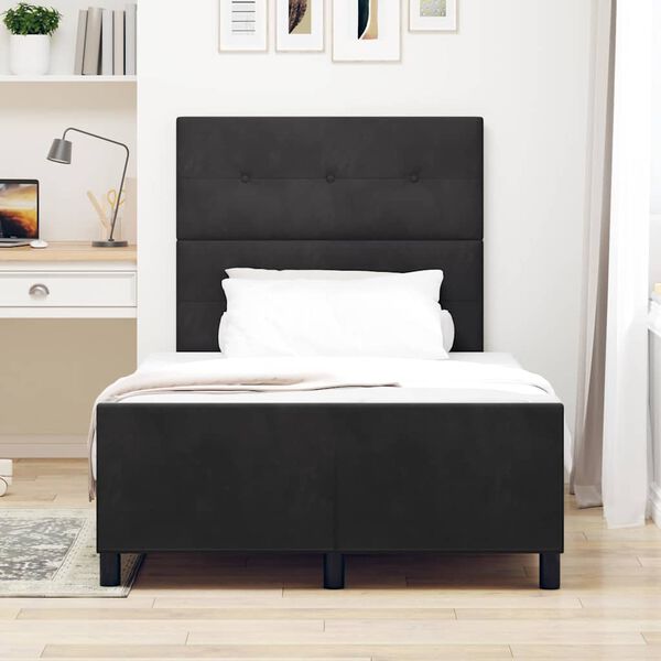 vidaXL Cama tipo Box Spring con cabecera Negro 120 x 200 cm Terciopelo