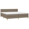 vidaXL Cama box spring con colch&oacute;n LED tela gris taupe 200x200 cm