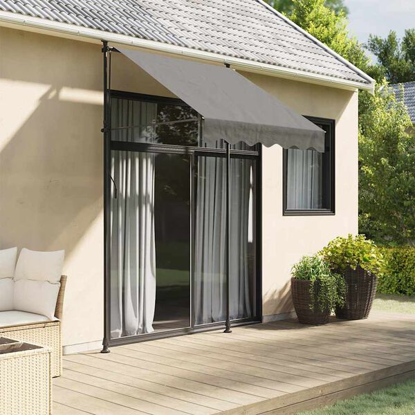 vidaXL Toldo retráctil de tela y acero gris antracita 150x150 cm