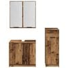 vidaXL Juego de muebles de ba&ntilde;o con caj&oacute;n 3 pcs Madera vieja