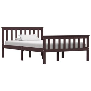 vidaXL Estructura cama sin colch&oacute;n madera pino marr&oacute;n oscuro 120x200cm