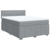 vidaXL Cama box spring con colch&oacute;n tela gris claro 140x200 cm