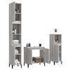 vidaXL Set de muebles de baño 3 pzas madera contrachapada gris sonoma