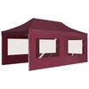 vidaXL Carpa plegable profesional y paredes aluminio rojo tinto 6x3m