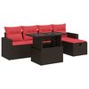vidaXL Set sof&aacute;s jard&iacute;n y cojines 6 pzas rat&aacute;n sint&eacute;tico acacia marr&oacute;n