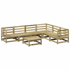 vidaXL Juego de sof&aacute;s de jard&iacute;n 7 pzas madera de pino impregnada