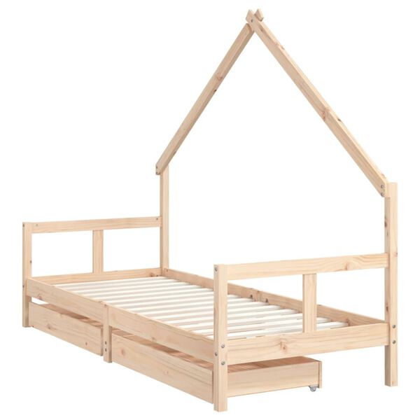 vidaXL Estructura de cama para ni&ntilde;os con cajones madera pino 80x200 cm