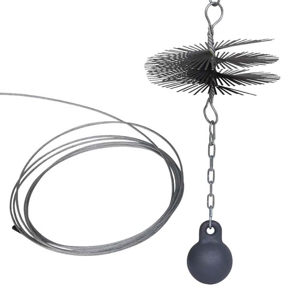 Cepillo redondo limpiador chimenea, 20 cm di&aacute;metro