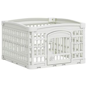 vidaXL Parque para Perros de 4 Paneles Blanco 63 x 63 x 40 cm Pl&aacute;stico