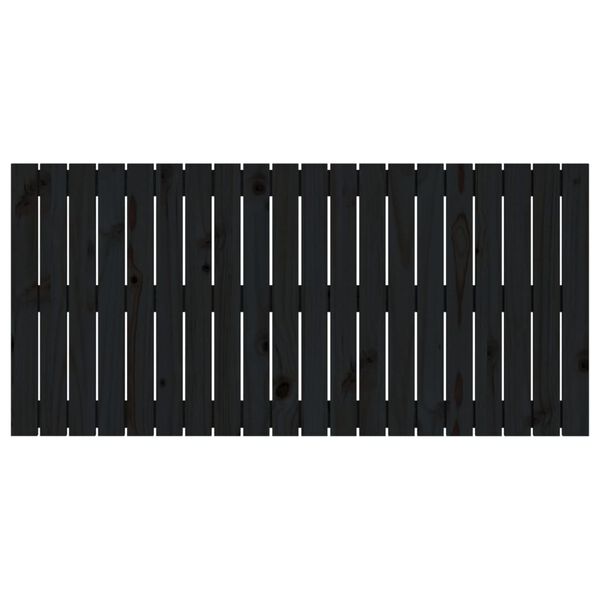 vidaXL Cabecero de cama pared madera maciza pino negro 127,5x3x60 cm