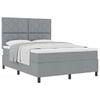 vidaXL Cama tipo Box Spring con cabecera Gris Claro 140 x 200 cm tela
