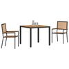vidaXL Conjunto de Comedor de Jard&iacute;n 3 pcs Negro 90 x 90 x 75 cm