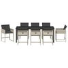 vidaXL Conjunto de Comedor de Jard&iacute;n 9 pcs Gris Claro rat&aacute;n sint&eacute;tico