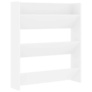 vidaXL Zapatero de pared madera contrachapada blanco 80x18x90 cm