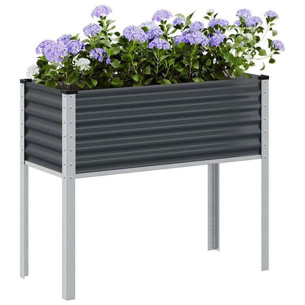 vidaXL Jardinera de acero antracita 100x45x90 cm