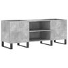 vidaXL Mueble discos madera contrachapada gris hormig&oacute;n 121x38x48 cm