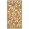 vidaXL Adorno de pared jard&iacute;n acero corten dise&ntilde;o hoja bamb&uacute; 105x55 cm