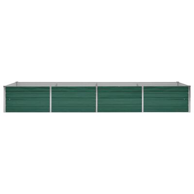 vidaXL Arriate de jardín de acero galvanizado verde 320x80x45 cm