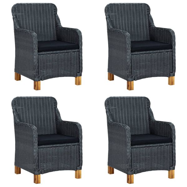 vidaXL Juego de comedor para jard&iacute;n de 5 piezas gris oscuro