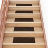 vidaXL Felpudos autoadhesivos para escaleras, 15 unidades, 60 x 25 cm, marrón, rectangulares