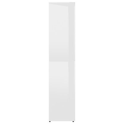 vidaXL Mueble zapatero contrachapada blanco brillo 80x39x178 cm