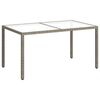 vidaXL Mesa de jard&iacute;n vidrio templado rat&aacute;n sint&eacute;tico gris 150x90x75cm