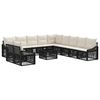 vidaXL Conjunto de sof&aacute;s de jard&iacute;n 12 uds. Negro rat&aacute;n sint&eacute;tico