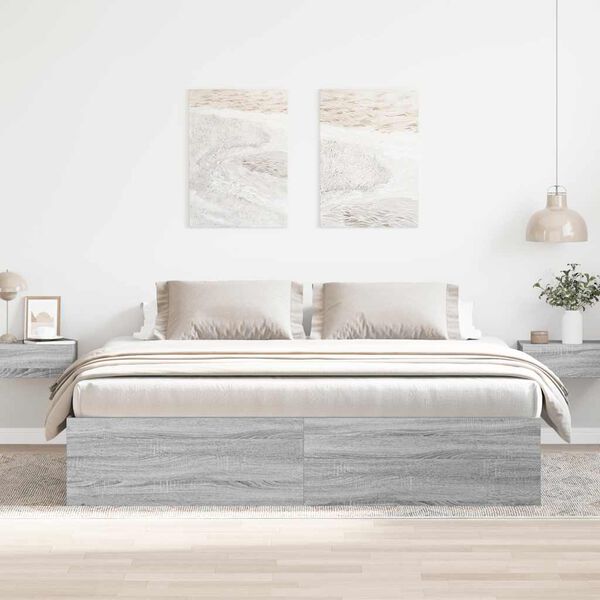 vidaXL Estructura de cama gris Sonoma 180x200 cm