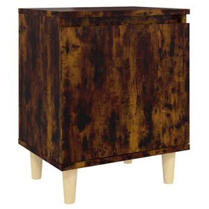 vidaXL Mesita de noche con patas madera roble ahumado 40x30x50 cm