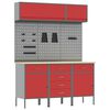 vidaXL Conjunto de armarios de trabajo con caj&oacute;n Manual 8 uds. Rojo