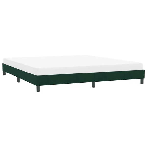 vidaXL Estructura cama sin colch&oacute;n terciopelo verde oscuro 180x220 cm