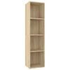 vidaXL Estanter&iacute;a libros/mueble TV contrachapada roble 36x30x143 cm