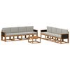 vidaXL Conjunto de sof&aacute;s de exterior 9 uds. Natural y Gris Claro