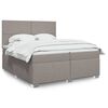vidaXL Cama box spring con colch&oacute;n tela gris taupe 200x200 cm