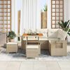 vidaXL Conjunto de sof&aacute; de jard&iacute;n 8 pcs Beige rat&aacute;n sint&eacute;tico