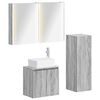 vidaXL Juego de muebles de ba&ntilde;o 4 uds. Sonoma gris