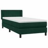 vidaXL Cama box spring con colch&oacute;n terciopelo verde oscuro 90x220 cm