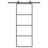 vidaXL Puerta corredera con set herrajes vidrio ESG aluminio 76x205 cm