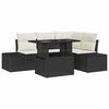 vidaXL Conjunto de sof&aacute; de jard&iacute;n 5 uds. Negro y crema rat&aacute;n sint&eacute;tico