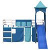 vidaXL Cama alta para ni&ntilde;os con torre madera pino azul 90x200 cm