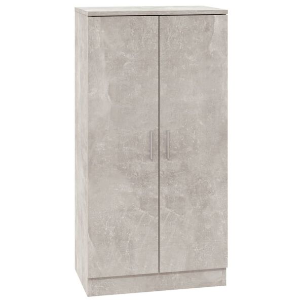 vidaXL Mueble zapatero madera contrachapada gris hormigón 55x35x108 cm
