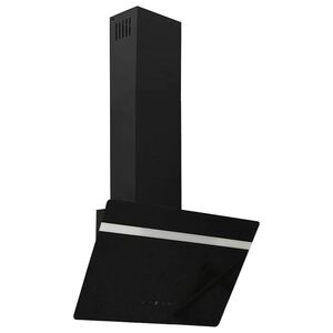 vidaXL Campana extractora pared acero y vidrio templado negro 60 cm