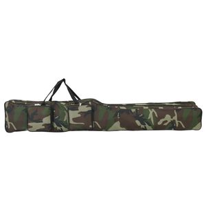 vidaXL Bolso para ca&ntilde;a de pescar tela oxford verde camuflaje 150 cm